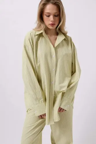 Striped Pocket Detail Shirt - BÜYÜKBEDENIZ (1)