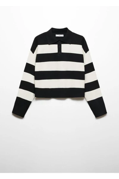 Striped polo neck sweater - 3