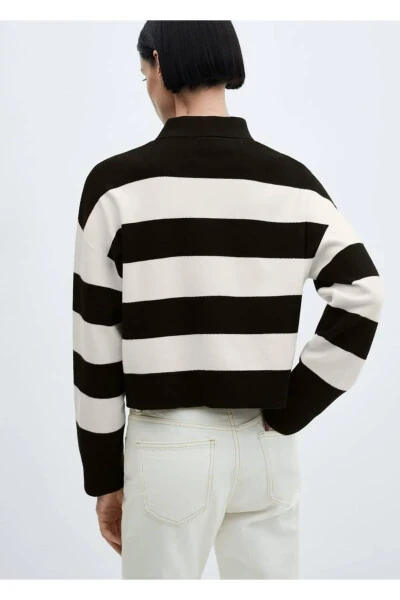 Striped polo neck sweater - 4