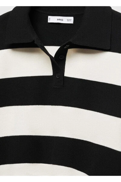 Striped polo neck sweater - 6
