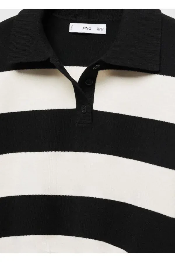 Striped polo neck sweater - 6