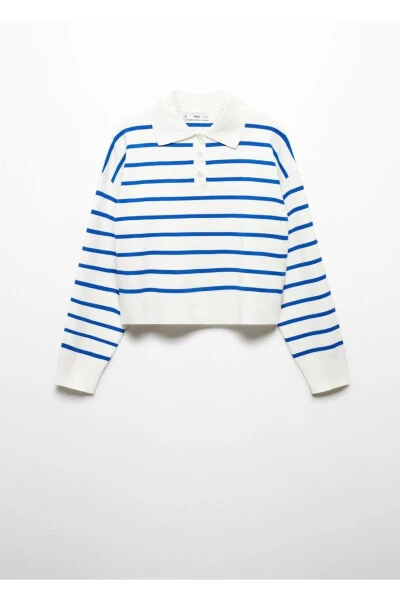 Striped Polo Neck Sweater - 3