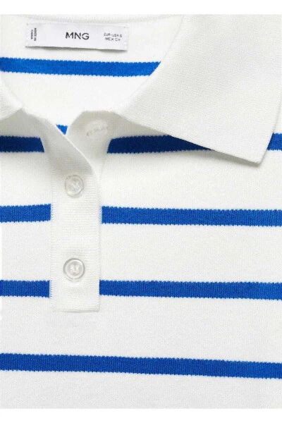 Striped Polo Neck Sweater - 6