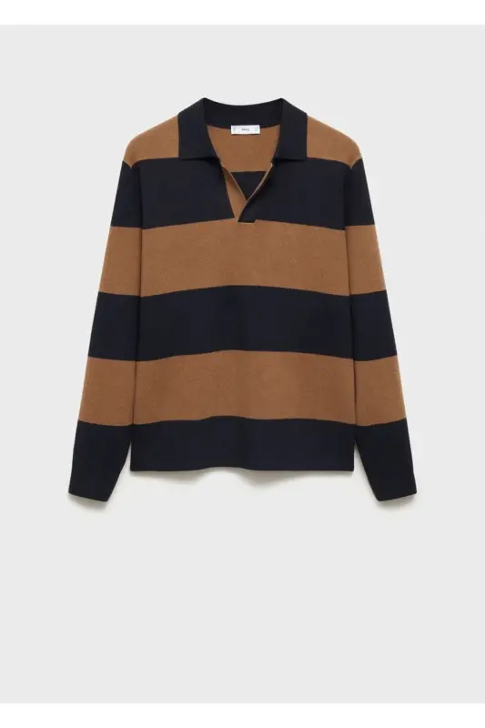 Striped polo neck sweater - 3