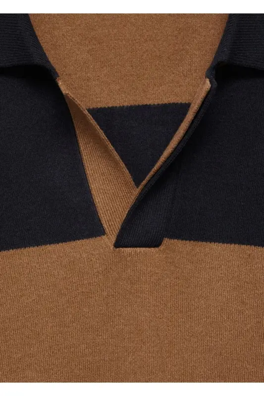 Striped polo neck sweater - 8