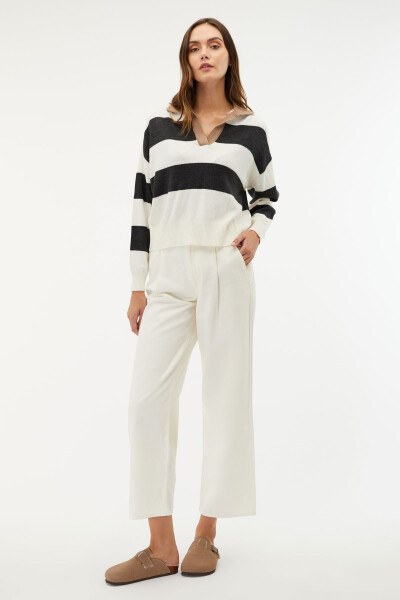 STRIPED POLO NECK SWEATER - 2