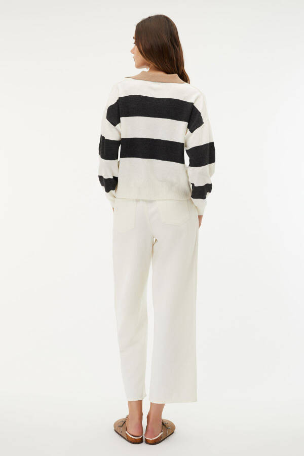 STRIPED POLO NECK SWEATER - 4