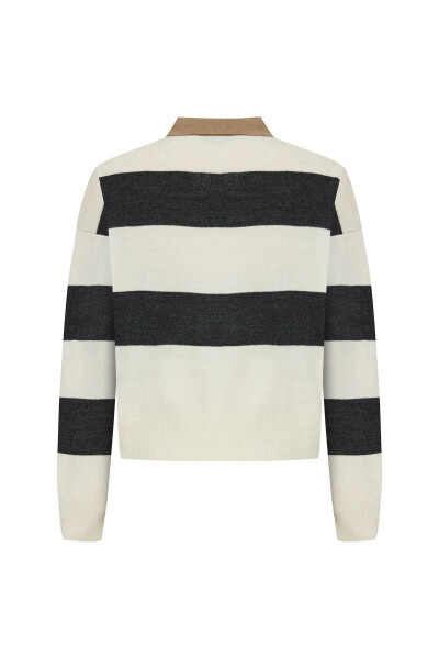 STRIPED POLO NECK SWEATER - 5