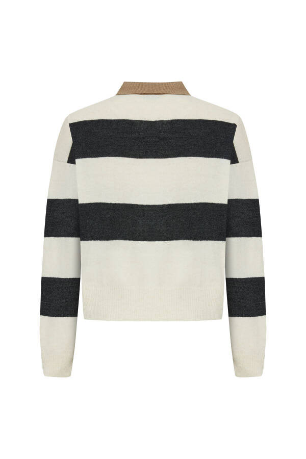 STRIPED POLO NECK SWEATER - 5