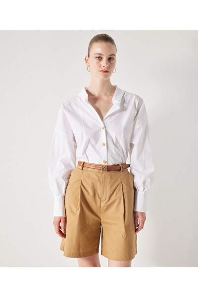 Striped poplin shirt - İPEKYOL