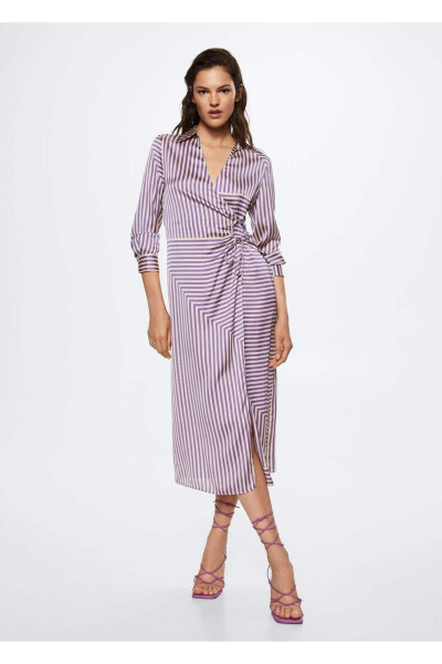 Striped Satin Dress - MANGO (1)