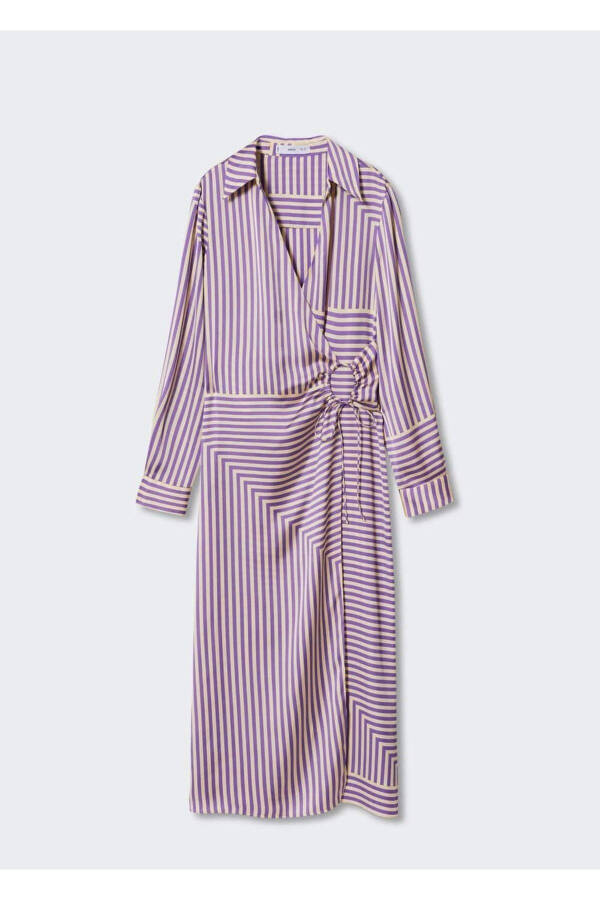 Striped Satin Dress - 3