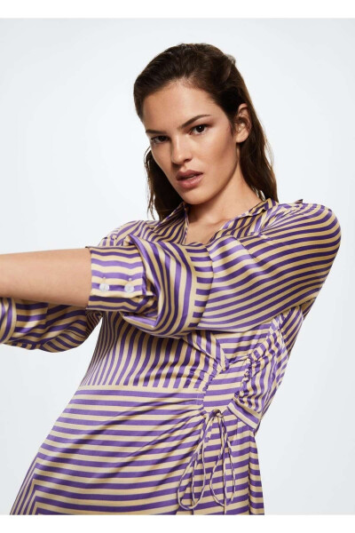 Striped Satin Dress - 6