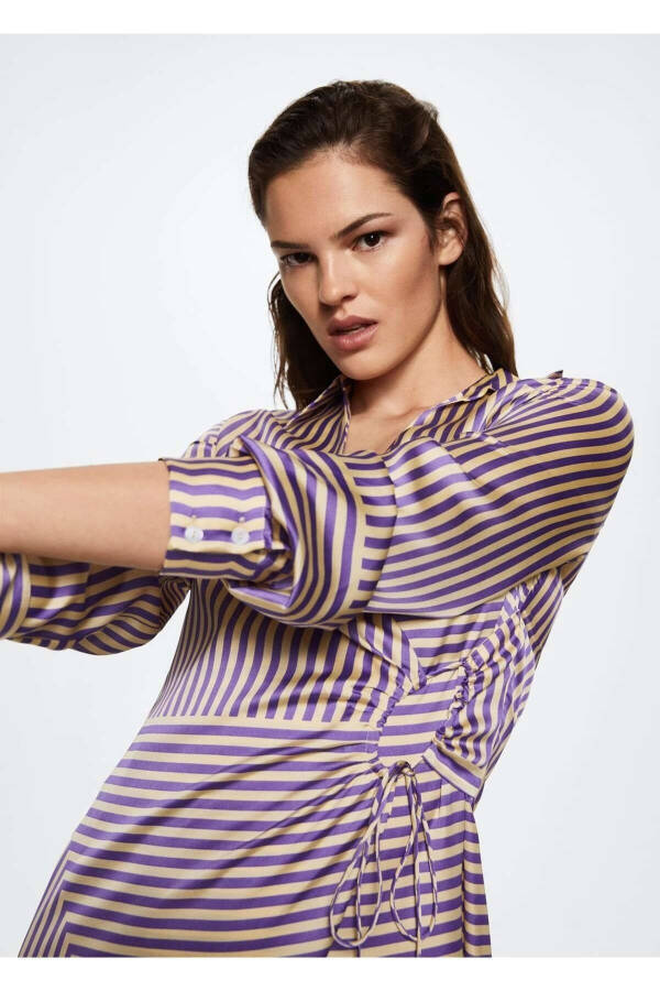 Striped Satin Dress - 6