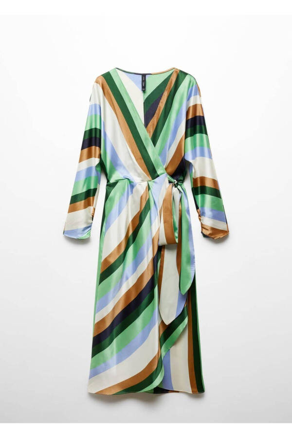 Striped Satin Dress - 10