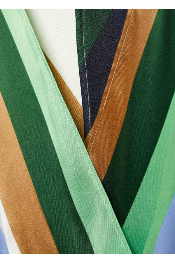 Striped Satin Dress - 13