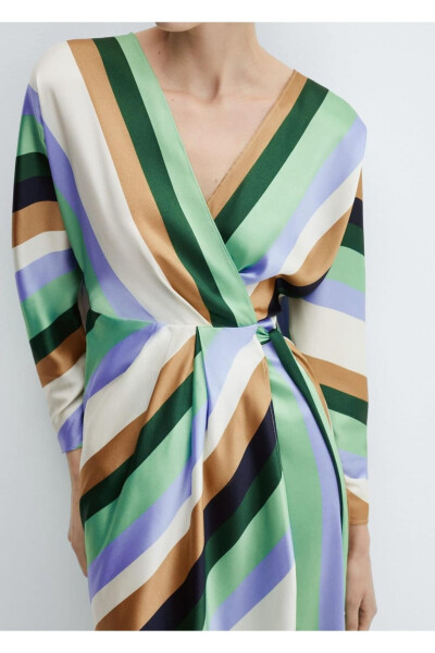 Striped Satin Dress - 14