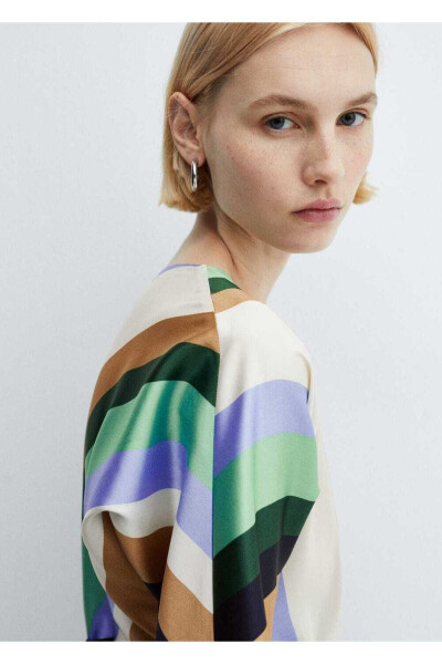 Striped Satin Dress - 6