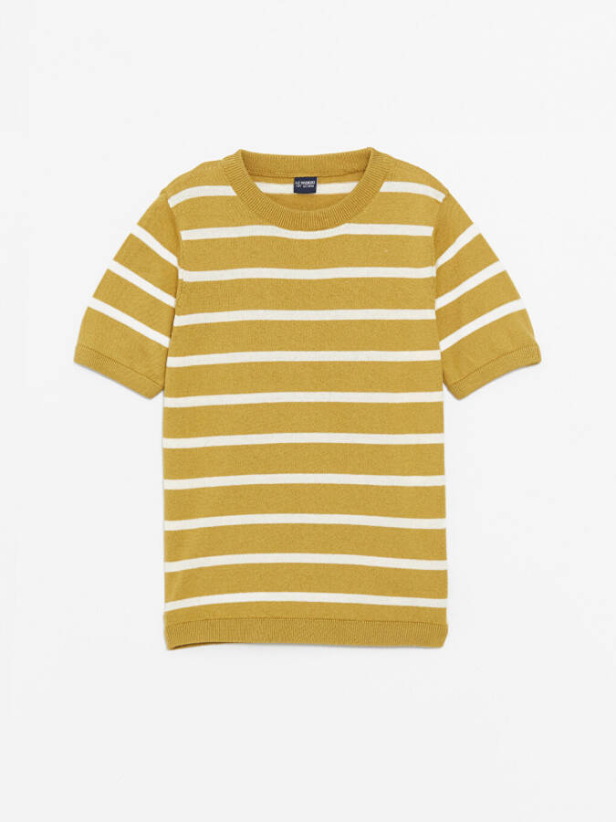 Striped Short Sleeve Boys' Crew Neck Knit Sweater - 5