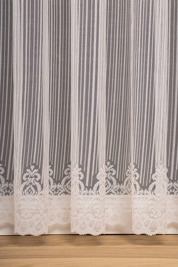 Striped Skirt Damask Voile Curtain, 150x260, Sparse Pleats, 1/2 - 7