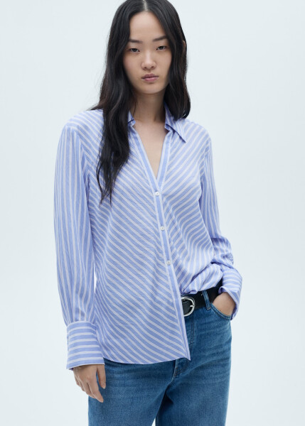 Striped, sky blue shirt - 9