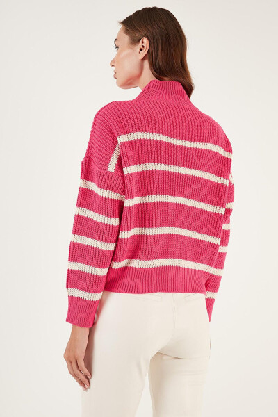 Striped Stand Collar Winter Sweater 4616118 - 15