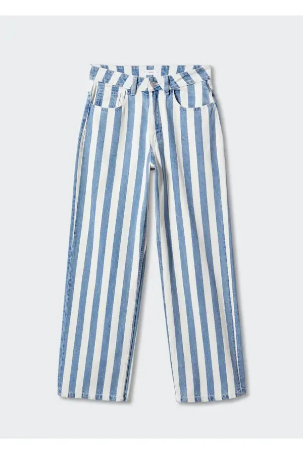 Striped Straight Cut Jeans - 3