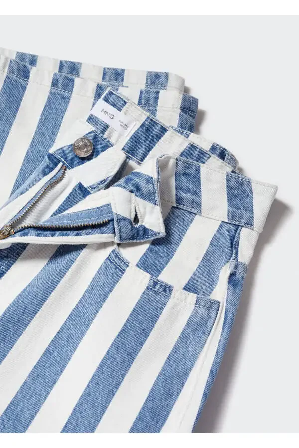 Striped Straight Cut Jeans - 6