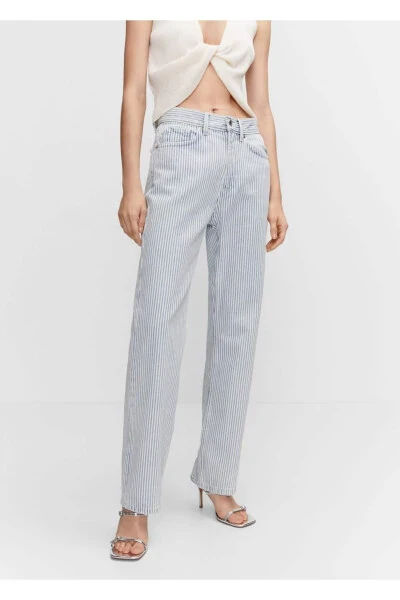 Striped Straight Fit Jean - 1