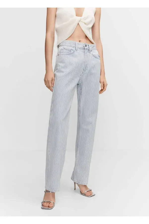 Striped Straight Fit Jean - 1