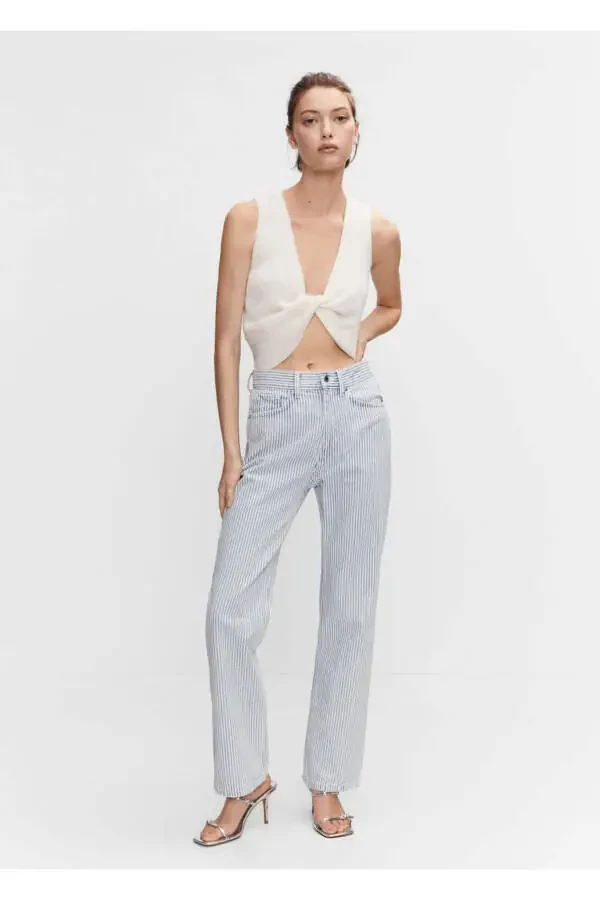 Striped Straight Fit Jean - 2