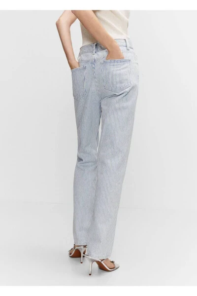 Striped Straight Fit Jean - 4