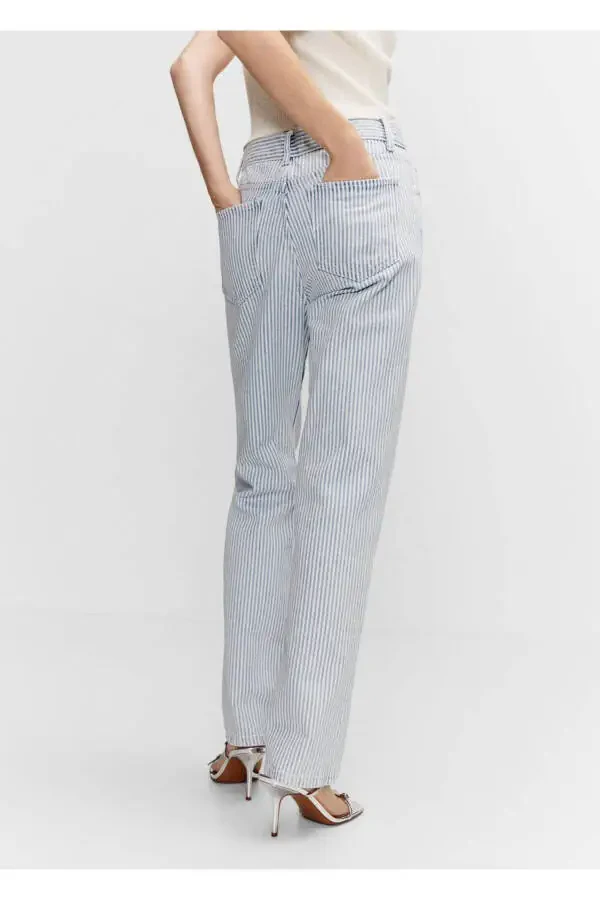 Striped Straight Fit Jean - 4