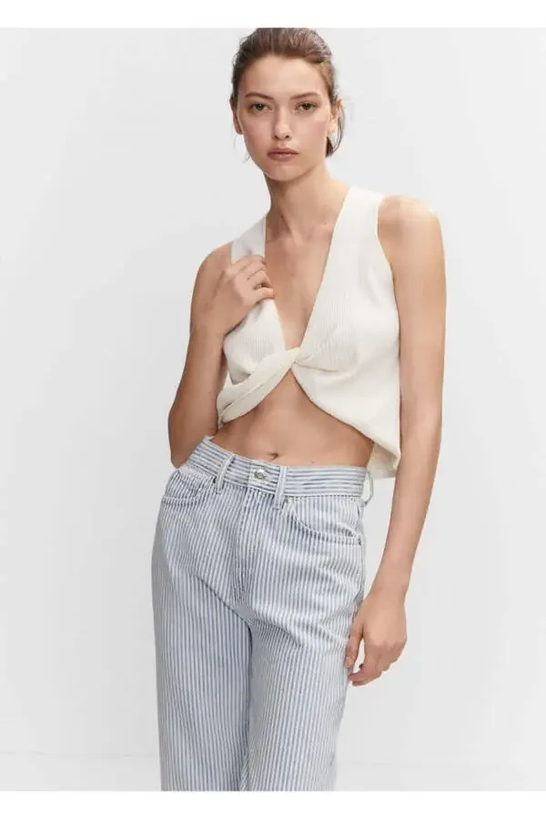 Striped Straight Fit Jean - 7