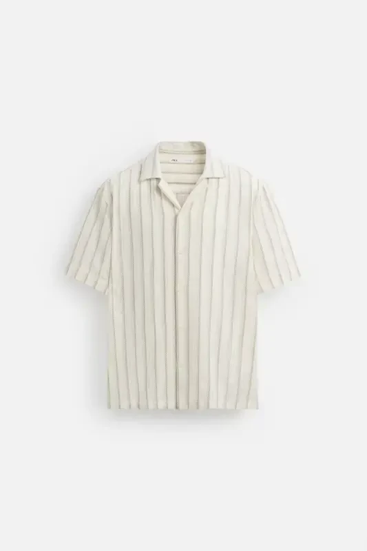 STRIPED TEXTURED SHIRT-Ecru - 6