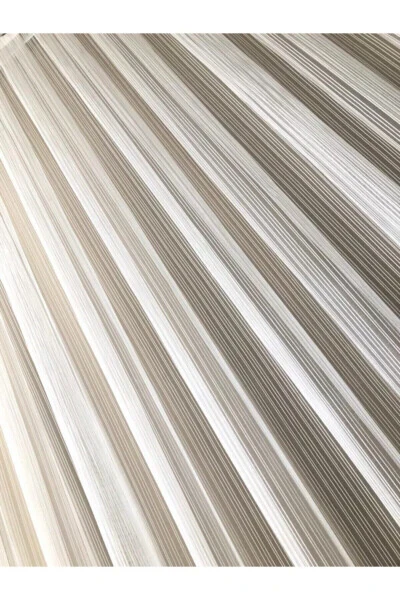 Striped Tulle New Model Tulle Curtain 1 E 2.5 Pleat Medium Pleat - BRILLANT