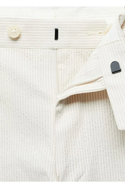 Striped Waffle Cotton Slim Fit Fabric Pants - 5