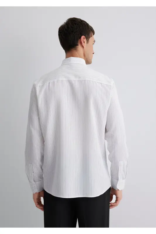 Striped White Shirt Regular Fit / Normal Cut 02 - 5