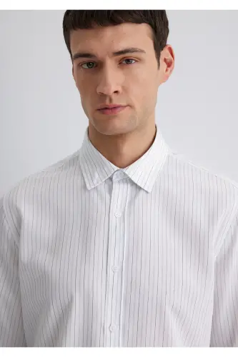 Striped White Shirt Regular Fit / Normal Cut 02 - 6