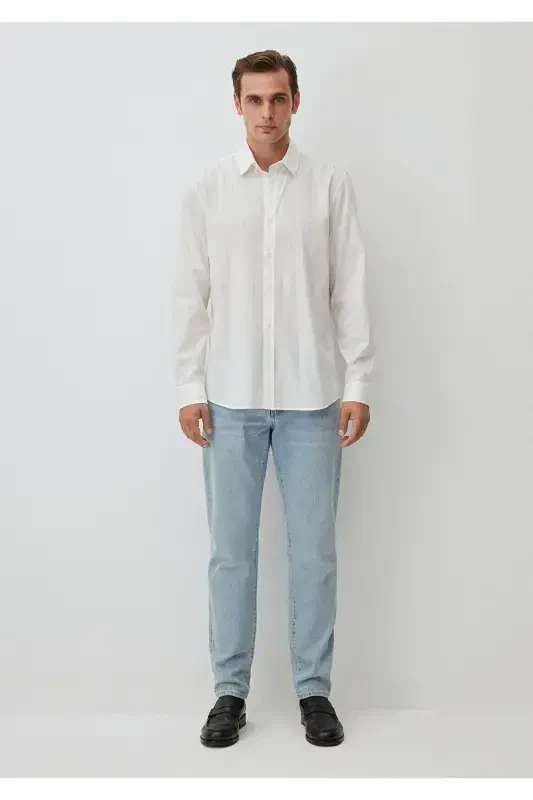 Striped White Shirt Regular Fit / Normal Cut 02 - 2