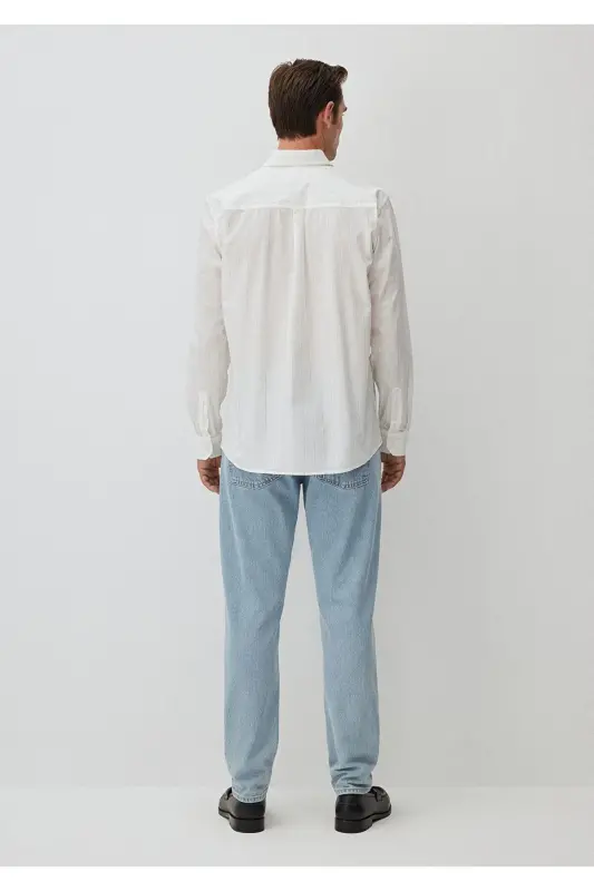 Striped White Shirt Regular Fit / Normal Cut 02 - 4