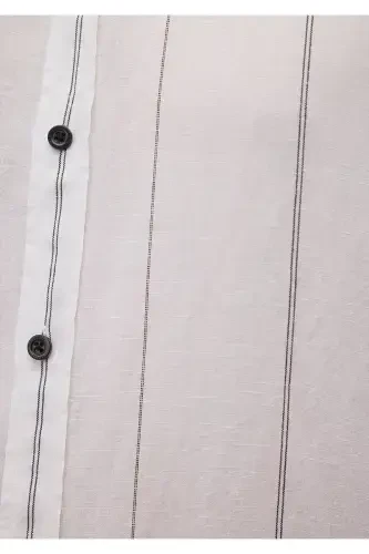 Striped White Shirt Regular Fit / Normal Cut 02 - 6