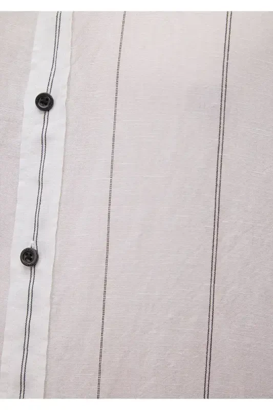 Striped White Shirt Regular Fit / Normal Cut 02 - 6