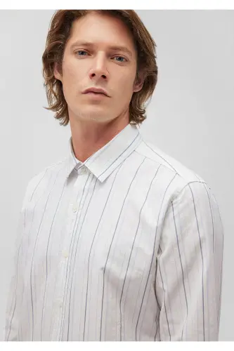 Striped White Shirt Slim Fit 0211144- - 5