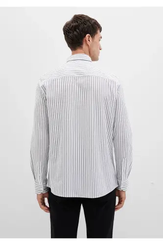 Striped White Shirt Slim Fit 0211403-91334-Colorful - 5