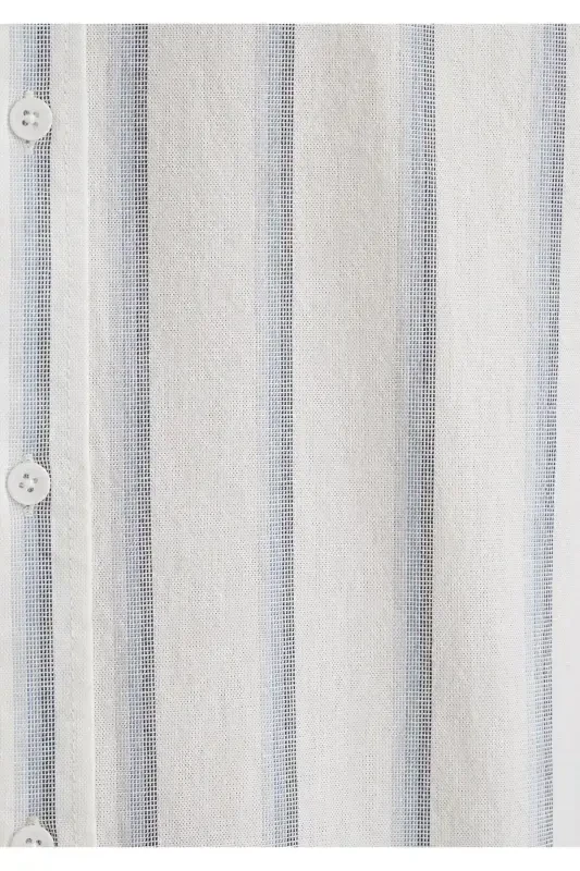 Striped White Shirt Slim Fit / Dar Kesim 0211546- - 6