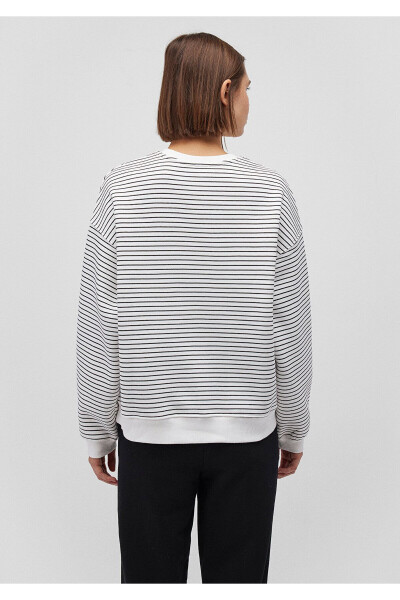 Striped White Sweatshirt with Logo Print 1s10100-85386 - 10