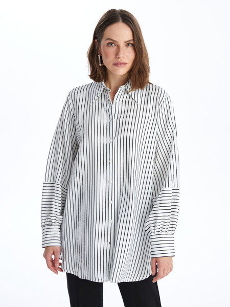 Striped Women's Shirt Tunic - 15