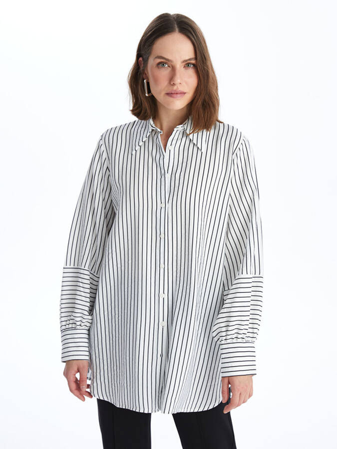 Striped Women's Shirt Tunic - 1