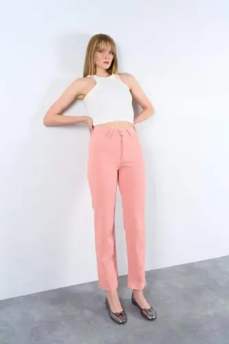 Strong Düz Pantolon - Pudra - 1